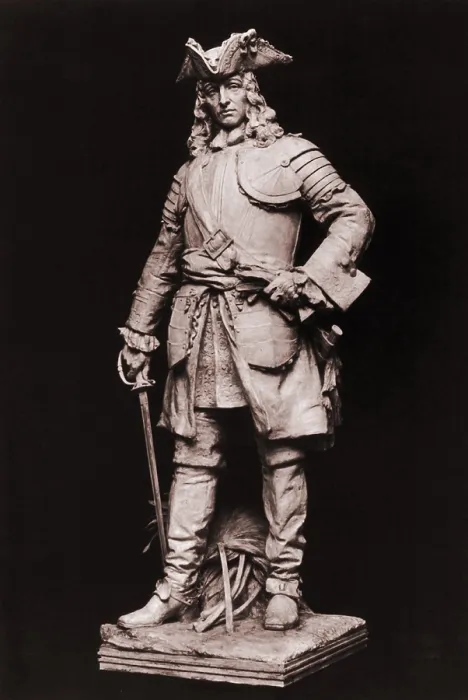 Framed Print : James Edward Oglethorpe (1698-1785), founder of Georgia, was a military man and social reformer who settled British debtors in Georgia in 1732. Statue by Daniel Chester French