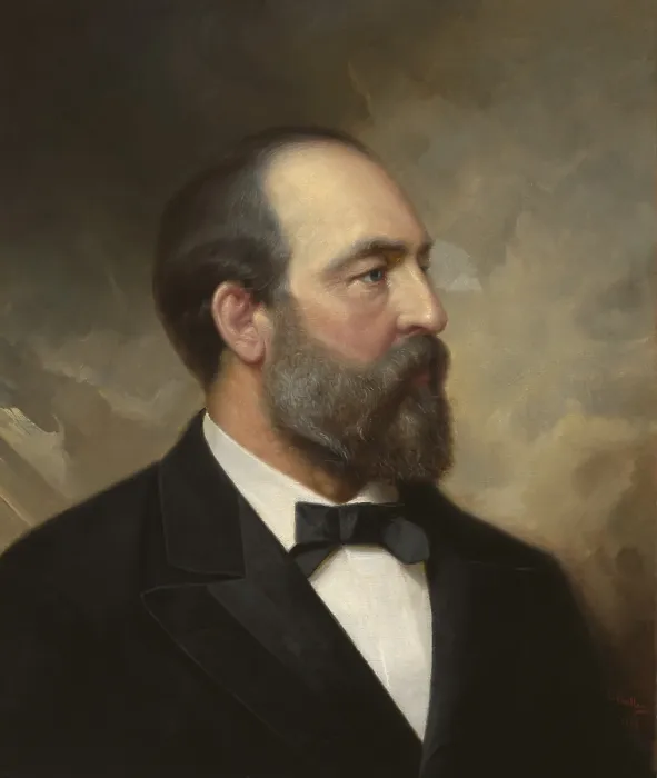 Framed Print : James Garfield, 20th President of the United States, held office for 6 months from March 4, 1881 until his Sept. 19, 1881 death after an assassins attack on July 2, 1881