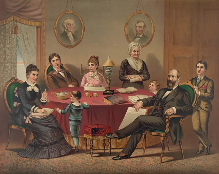 Framed Print : The James Garfield family in 1880, the year of his election to the U.S. Presidency