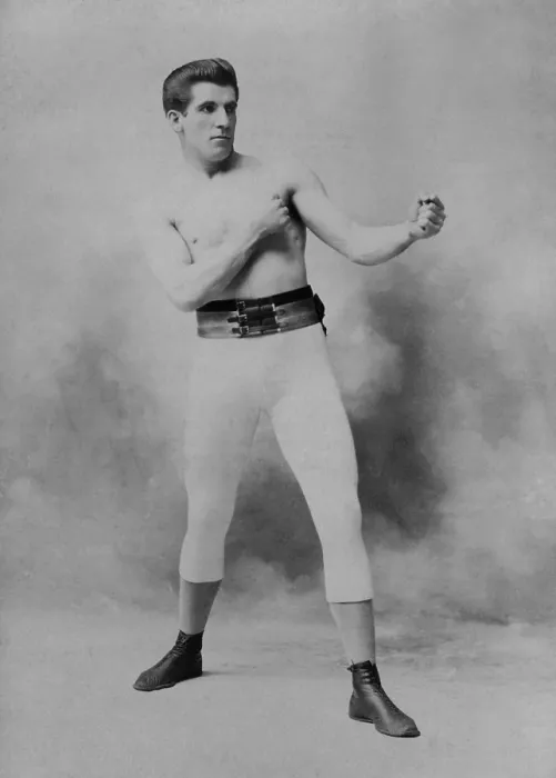 Framed Print : James J. Corbett, Gentleman Jim Corbett, in a boxing stance in 1897. He became famous when he was defeated by John L. Sullivan to win the World Heavyweight Title in 1992 Framed Print : James J. Corbett, Gentleman Jim Corbett, in a boxing stance in 1897. He became famous when he was defeated by John L. Sullivan to win the World Heavyweight Title in 1992