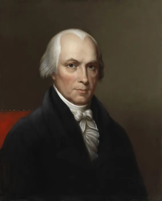 Framed Print : James Madison in a 1826 portrait by Charles Bird King, after a miniature by Joseph Wood (BSLOC_2019_6_184) Framed Print : James Madison in a 1826 portrait by Charles Bird King, after a miniature by Joseph Wood (BSLOC_2019_6_184)