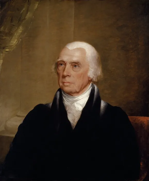 Framed Print : James Madison portrait by Chester Harding was painted between 1829 and 1830