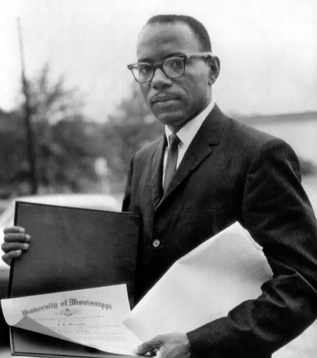 Framed Print : James Meredith, first African American to ever enroll and graduate from the University of Mississippi displays his diploma, Oxford, MS, August 19, 1963