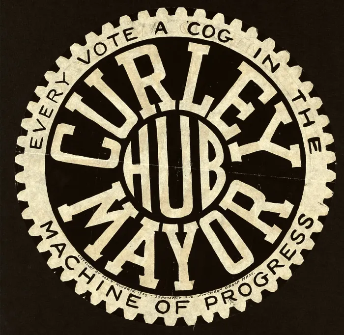 Framed Print : James Michael Curley, design for a button for Curley's successful campaign to be Mayor of Boston. 1914