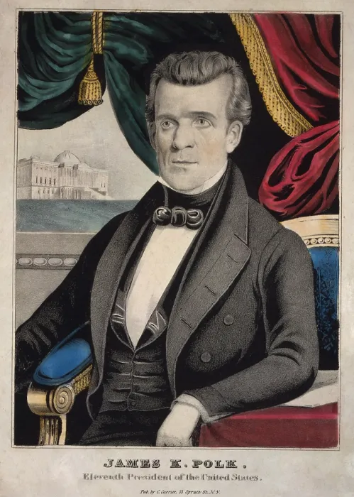 Framed Print : James Polk 1795-1849 President of the United States. Popular lithograph published by Charles Currier Framed Print : James Polk 1795-1849 President of the United States. Popular lithograph published by Charles Currier