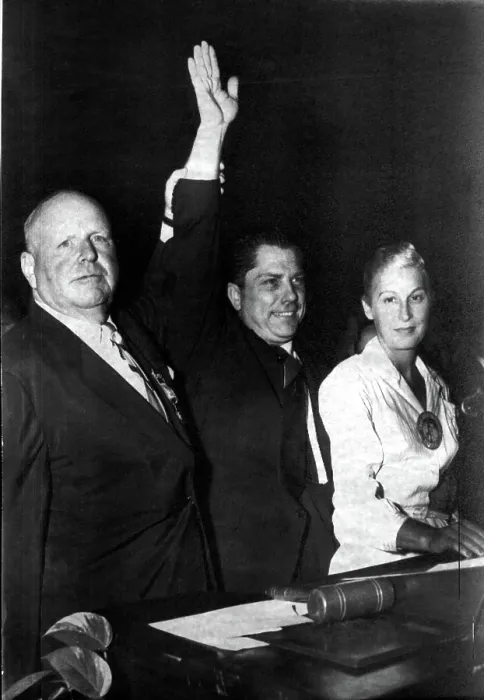 Framed Print : JAMES R. HOFFA-With his wife and Dave Beck after winning Teamsters Union election, Miami Beach, FL. 10 / 4 / 57. Courtesy: CSU Archives  /  Everett Collection