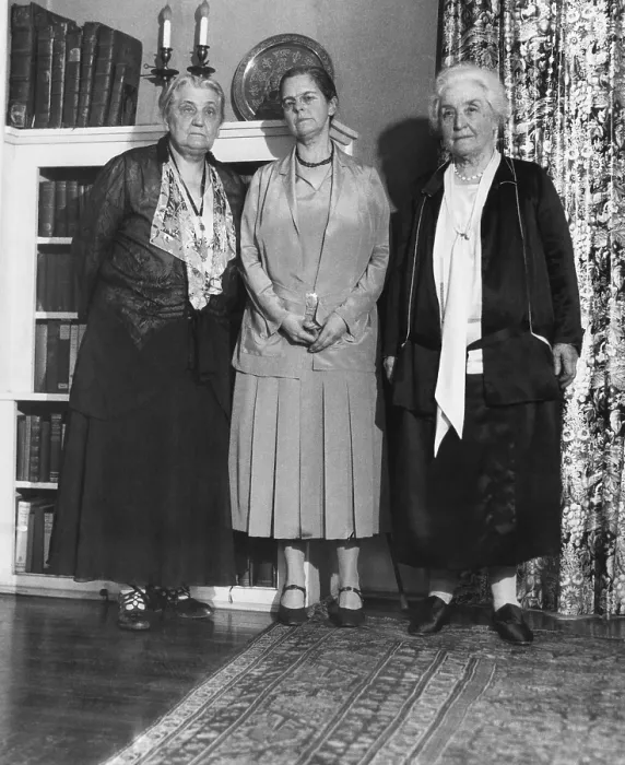 Framed Print : Jane Addams (left) received the Mary Carrie Thomas Award of Bryn Mawr College. May 3, 1931