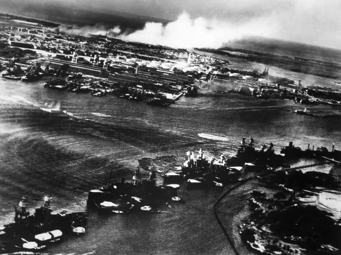 Framed Print : The Japanese attack on Pearl Harbor, as seen from the view of the Japanese, December 7, 1941. Courtesy: CSU Archives / Everett Collection Framed Print : The Japanese attack on Pearl Harbor, as seen from the view of the Japanese, December 7, 1941. Courtesy: CSU Archives / Everett Collection