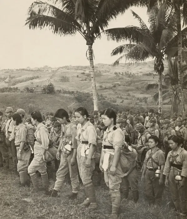 Framed Print : Japanese nurses and soldiers surrendering to Americans on Cebu Island, in the Philippines. Nov. 5, 1945. World War 2. (BSLOC_2014_10_192) Framed Print : Japanese nurses and soldiers surrendering to Americans on Cebu Island, in the Philippines. Nov. 5, 1945. World War 2. (BSLOC_2014_10_192)