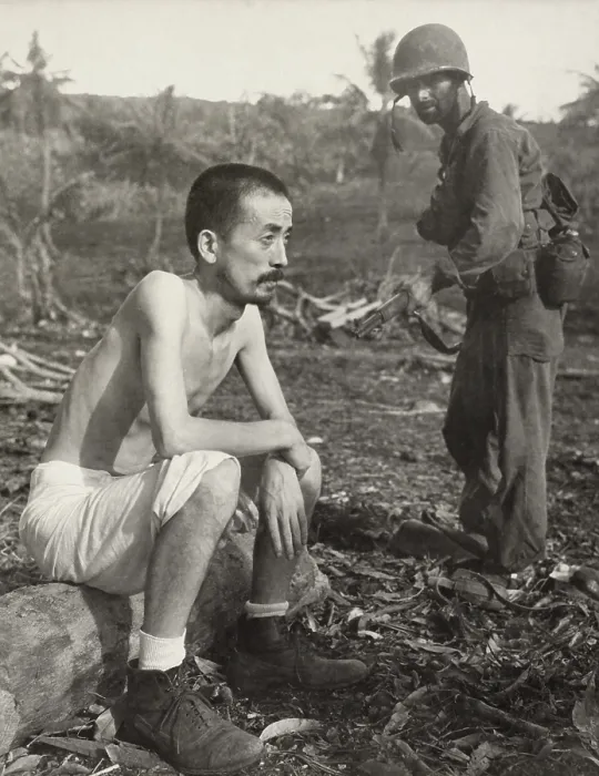 Framed Print : Japanese POW, Commander Jiro Saito, was a member of the staff of Adm. Takeshita Tsujimura