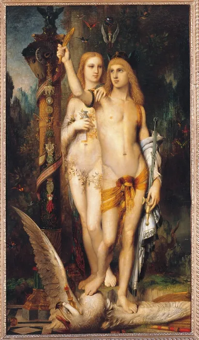 Framed Print : Jason and Medea, by Gustave Moreau, 1865 about, 19th Century, oil on panel, cm 204 x 115, 5 - France, Ile de France, Paris, Muse dOrsay. All