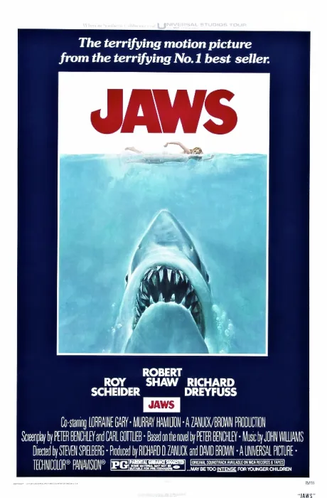 Framed Print : JAWS, Australian poster, 1975