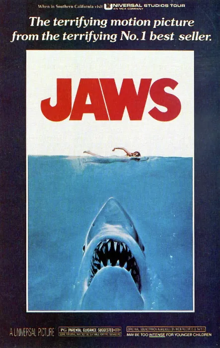 Framed Print : JAWS, movie poster, 1975