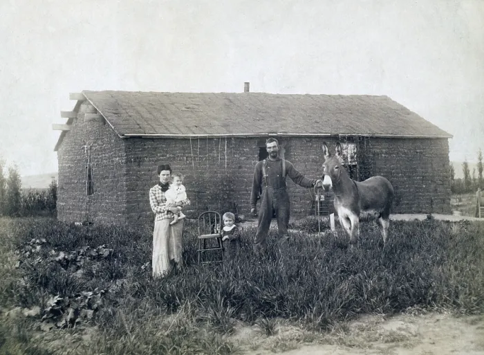 Framed Print : J.D. Semler family, near Woods Park, Custer County, Nebraska. 1886