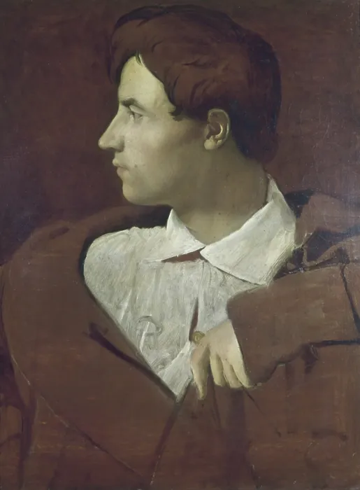 Framed Print : Jean Baptiste Desdeban, by Jean Auguste Dominique Ingres, 1810, 19th Century, oil on canvas, 63 x 49 cm - France, Besanon, City of Besanon Museum of Fine Arts. Whole artwork view