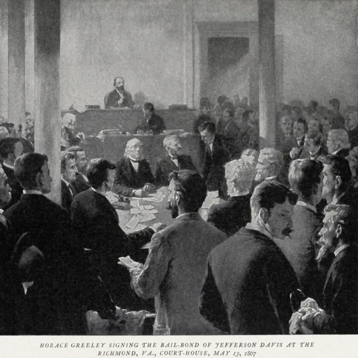Framed Print : Jefferson Davis was released from civilian custody on bail of $100, 000 in May 1867