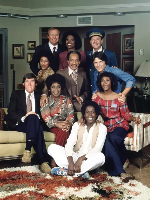 Framed Print : THE JEFFERSONS, (top row, l to r): Franklin Cover, Roxie Roker, Ned Wertimer; (2nd): Marla Gibbs, Sherman Hemsley, Jay Hammer; (3rd): Paul Benedict, Isabel Sanford