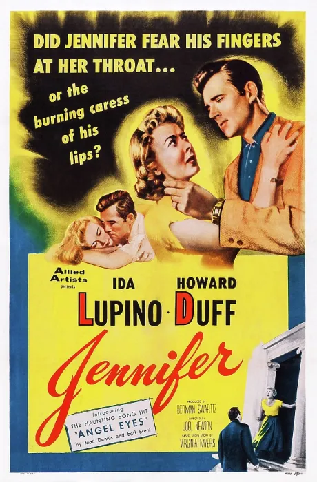 Framed Print : JENNIFER, US poster art, from left: Ida Lupino, Howard Duff, 1953