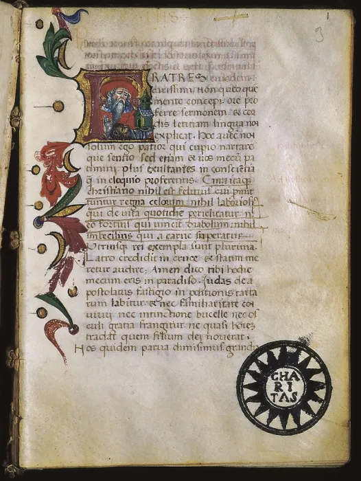 Framed Print : JEROME, Saint (347-420). Opuscula Teologica (fol. 3) by Saint Jerome. Manuscript (14th-15th c.). AISA / Everett Collection**US SALES ONLY** Framed Print : JEROME, Saint (347-420). Opuscula Teologica (fol. 3) by Saint Jerome. Manuscript (14th-15th c.). AISA / Everett Collection**US SALES ONLY**