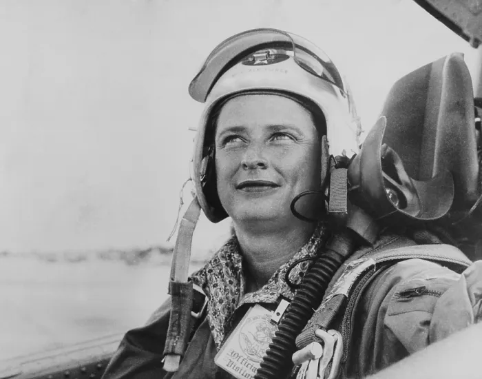 Framed Print : Jerrie Cobb, in U.S. Air Force flight gear in 1960 Framed Print : Jerrie Cobb, in U.S. Air Force flight gear in 1960