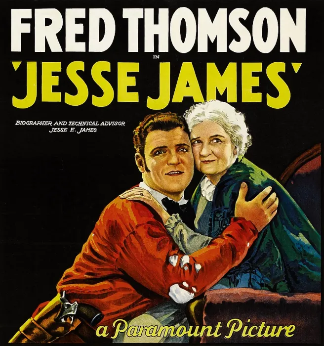 Framed Print : JESSE JAMES, style B poster, left to right: Fred Thomson, Mary Carr, 1927