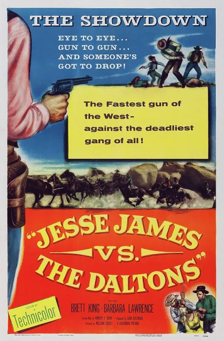 Framed Print : JESSE JAMES VS. THE DALTONS, US poster art, 1954
