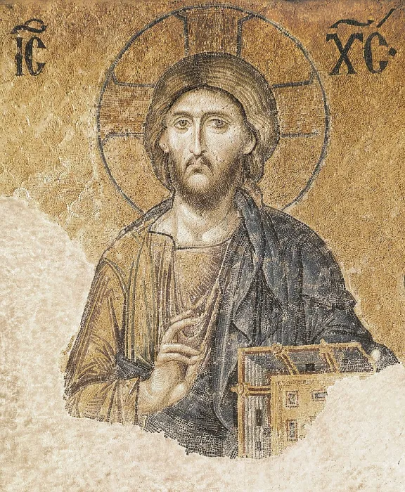 Framed Print : Jesus Christ Blessing. 11th c. TURKEY. Istanbul. Hagia Sophia (Basilica of St. Sophia). Work located at the southern side of the higher gallery. Middle Byzantine art. Mosaic Framed Print : Jesus Christ Blessing. 11th c. TURKEY. Istanbul. Hagia Sophia (Basilica of St. Sophia). Work located at the southern side of the higher gallery. Middle Byzantine art. Mosaic
