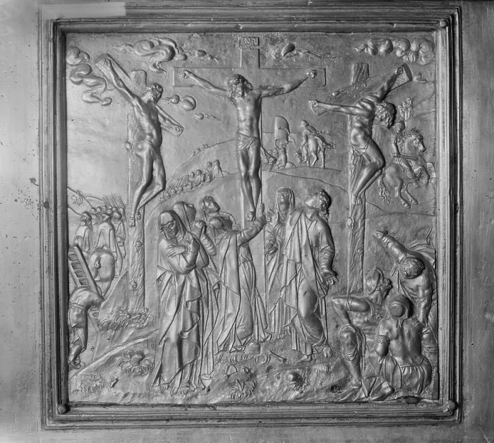 Framed Print : Jesus Christ, famous Florentine bronzes in Church of the Holy Sepulchre, The Crucifixion, circa 1900-1920