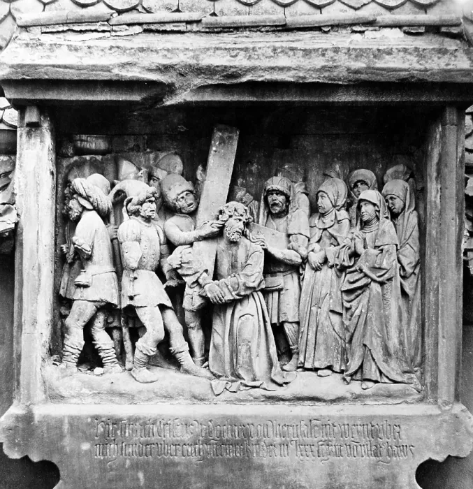 Framed Print : Jesus Christ, one of the seven stations, bas relief sculpture by Adam Kraft, circa 1400s Framed Print : Jesus Christ, one of the seven stations, bas relief sculpture by Adam Kraft, circa 1400s