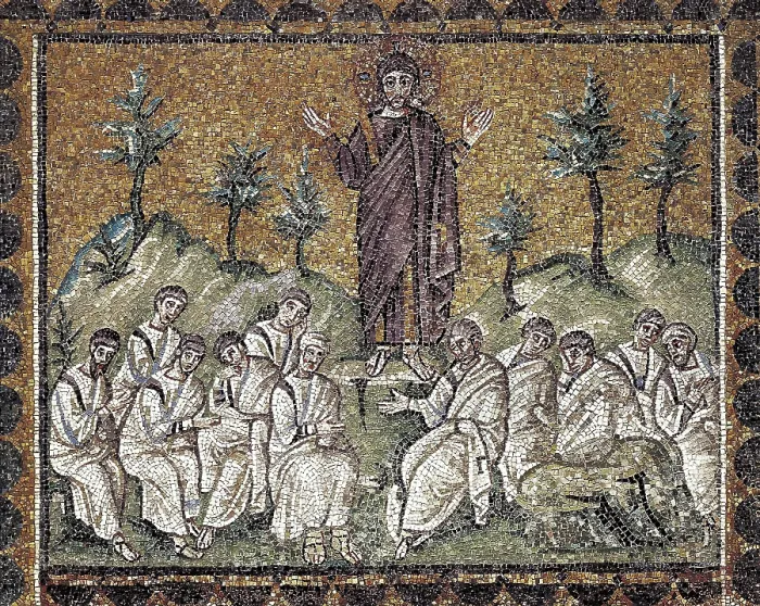 Framed Print : Jesus on the Mount of Olives. 6th c. ITALY. Ravenna. San Apollinare Nuovo. Early Byzantine art. Mosaic. AISA / Everett Collection**US SALES ONLY** Framed Print : Jesus on the Mount of Olives. 6th c. ITALY. Ravenna. San Apollinare Nuovo. Early Byzantine art. Mosaic. AISA / Everett Collection**US SALES ONLY**