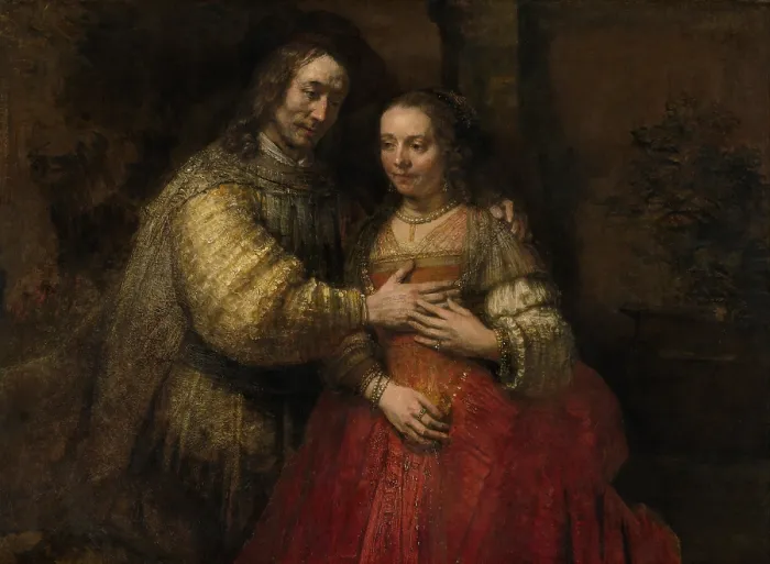 Framed Print : The Jewish Bride, by Rembrandt van Rijn, c. 1665-69, Dutch painting, oil on canvas