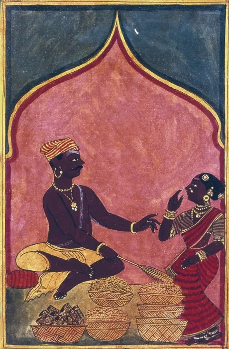 Framed Print : Jewish merchant, 18th c. Hindu art. Miniature Painting. - Iberfoto / Everett Collection (342304)**US SALES ONLY**