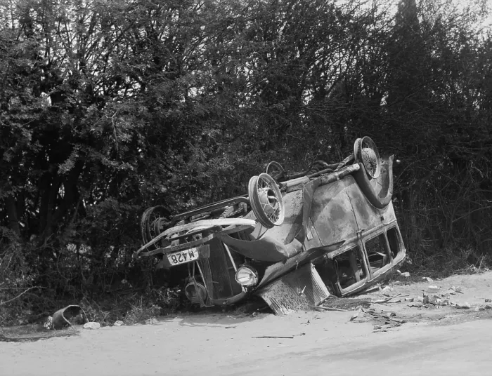 Framed Print : The Jewish occupant of this burnt car was killed in Jaffa on April 19, 1936