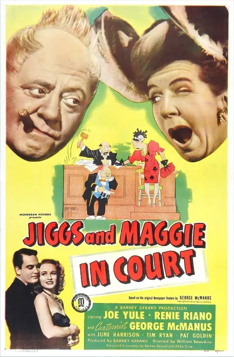 Framed Print : JIGGS AND MAGGIE IN COURT, US poster, top from left: Joe Yule, Renie Riano, bottom from left: Riley Hill, June Harrison, 1948