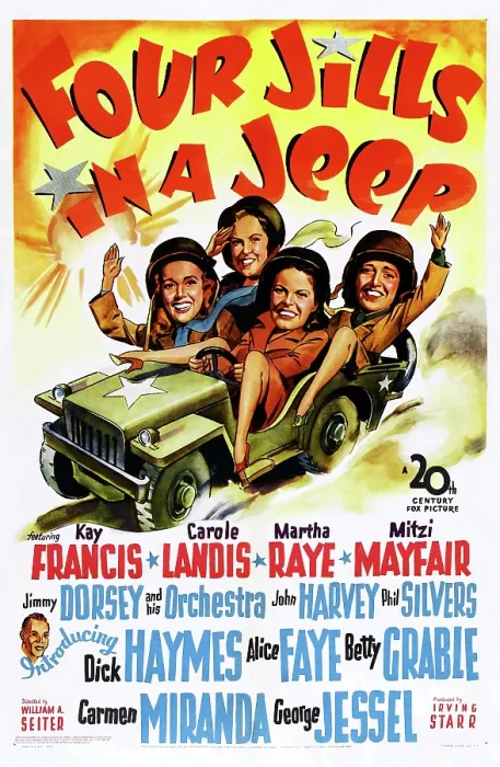 Framed Print : FOUR JILLS IN A JEEP, US poster, 1944, TM & Copyright 20th Century Fox Film Corp. / courtesy Everett Collection