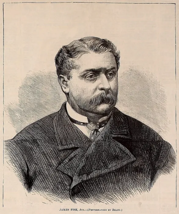 Framed Print : Jim Fisk, unscrupulous New York financier, in 1875 portrait engraving after a Mathew Brady photo Framed Print : Jim Fisk, unscrupulous New York financier, in 1875 portrait engraving after a Mathew Brady photo