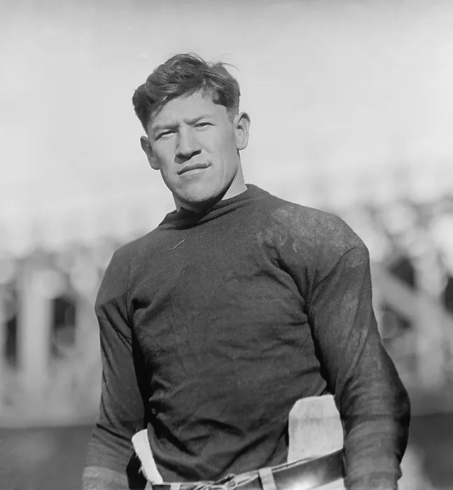 Framed Print : Jim Thorpe joined the Canton Bulldogs football team in 1915. While with the team, they won three American Professional Football Association championships. (BSLOC_2018_4_182) Framed Print : Jim Thorpe joined the Canton Bulldogs football team in 1915. While with the team, they won three American Professional Football Association championships. (BSLOC_2018_4_182)