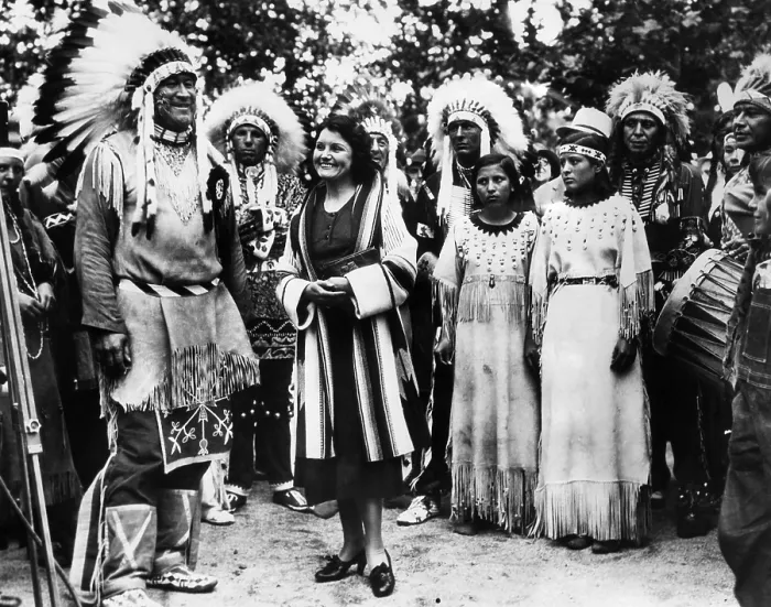 Framed Print : Jim Thorpe (left) and Ann Ross meet with Native Americans to protest black and Mexican actors representing themselves as Native Americans in films, 1932 Framed Print : Jim Thorpe (left) and Ann Ross meet with Native Americans to protest black and Mexican actors representing themselves as Native Americans in films, 1932