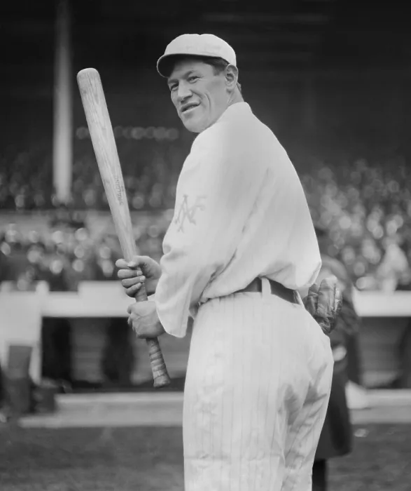 Framed Print : Jim Thorpe, posing with a bat, in a New York Giants uniform
