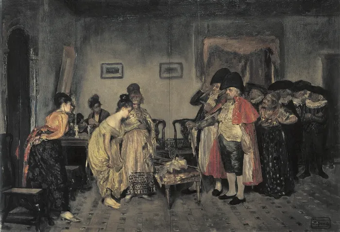Framed Print : JIMENEZ ARANDA, Jose (1837-1903). The Corregidor Visiting a Shady Reputation House. Costumbrism. Oil on canvas. - CAGP / Iberfoto / Everett Collection (138281)**US SALES ONLY** Framed Print : JIMENEZ ARANDA, Jose (1837-1903). The Corregidor Visiting a Shady Reputation House. Costumbrism. Oil on canvas. - CAGP / Iberfoto / Everett Collection (138281)**US SALES ONLY**