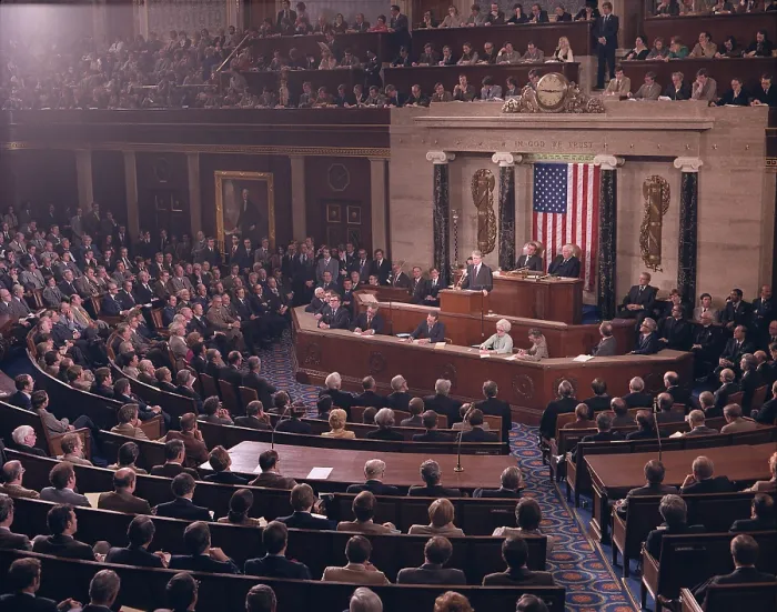 Framed Print : Jimmy Carter presents his State of the Union Speech to Congress addressing as critical issues the energy crisis unemployment inflation the trade deficit income tax cuts public