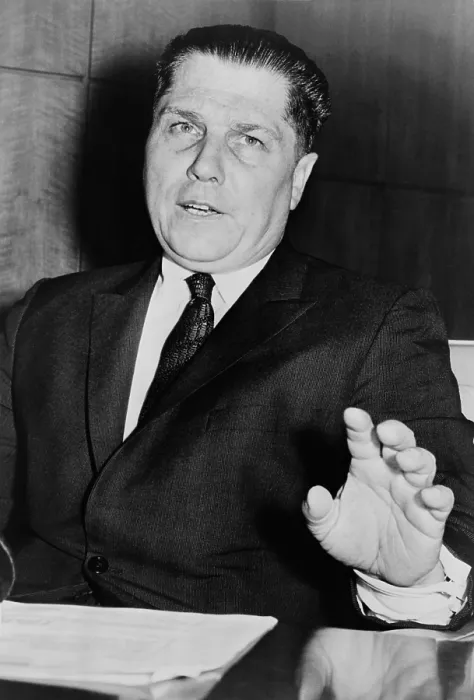 Framed Print : Jimmy Hoffa (1913-1975), tough President of the Teamsters Union from 1958-1971, was the subject of numerous government investigations, but only convicted of jury tampering