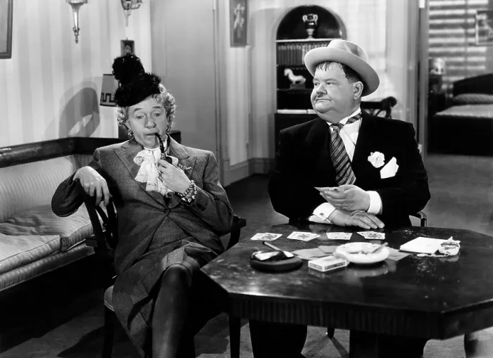 Framed Print : JITTERBUGS, from left: Stan Laurel, Oliver Hardy, 1943. TM & copyright 20th Century Fox Film Corp. All rights reserved / courtesy Everett Collection