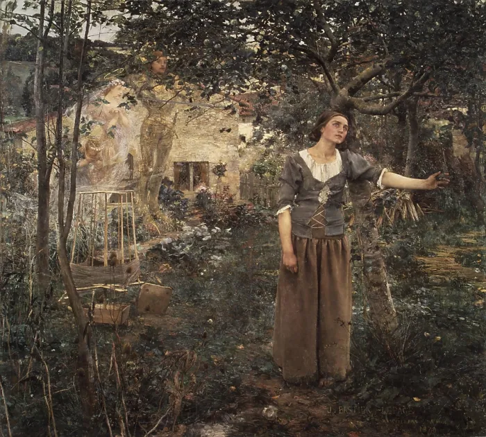 Framed Print : JOAN OF ARC, by Jules Bastien-Lepage, 1879, French painting, oil on canvas. The artist depicts a super-natural event with extreme naturalism