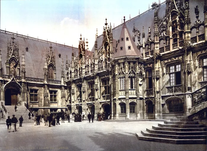Framed Print : Joan of Arc, Palais de Justice, Rouen, France, photochrom, 1890-1900