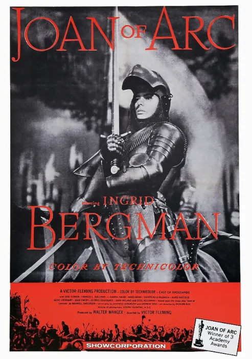 Framed Print : JOAN OF ARC, US poster art, Ingrid Bergman, 1948