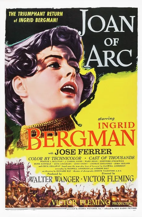 Framed Print : JOAN OF ARC, US poster art, Ingrid Bergman, 1948