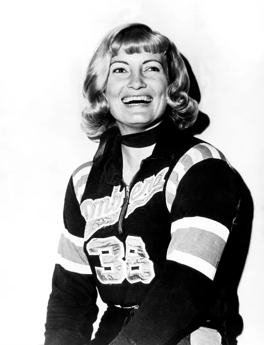 Framed Print : Joan Weston, (1935-1997), Athlete and member of the San Francisco Bay Bombers roller derby team, c. 1971.. Courtesy: CSU Archives  /  Everett Collection