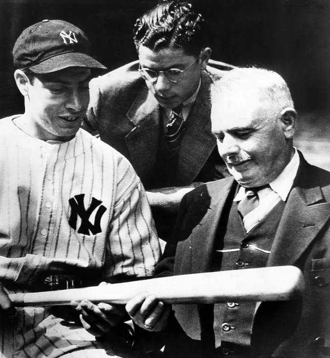 Framed Print : Joe DiMaggio, Dominic DiMaggio and their father, 1949. Courtesy: CSU Archives / Everett Collection