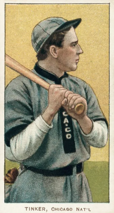 Framed Print : Joe Tinker, 1910-1911 baseball card. He played shortstop for the Chicago Cubs from 1902 to 1912 (BSLOC_2018_3_125)